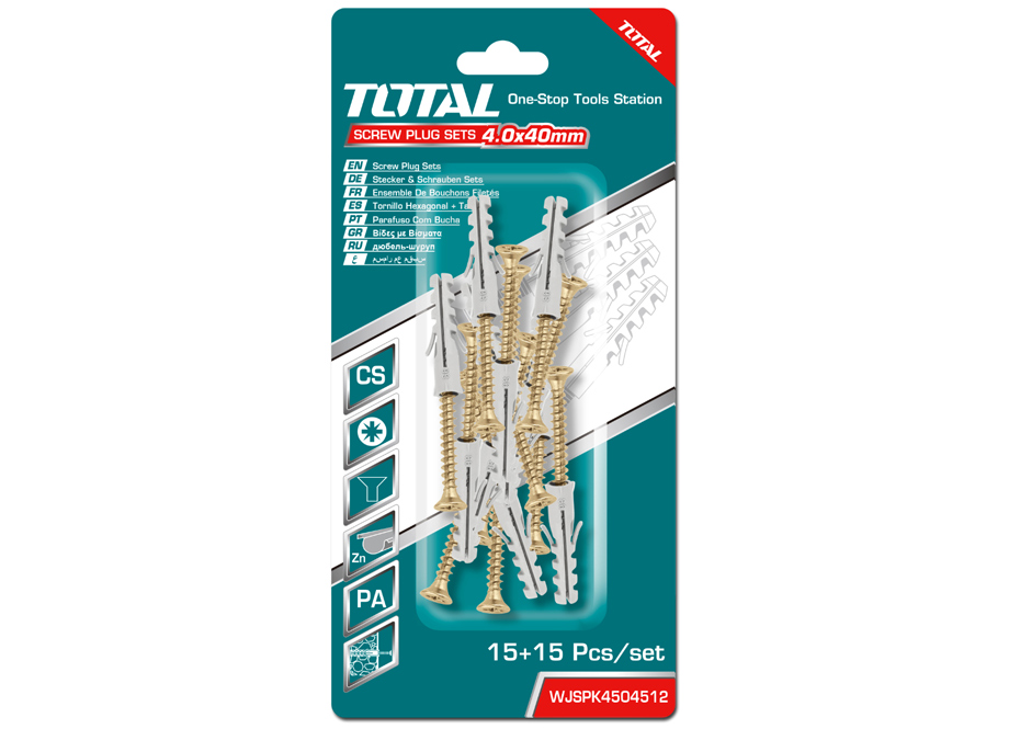 BLISTER TORNILLO 4.0x40mm + TACO 6x30mm (15 UDS)